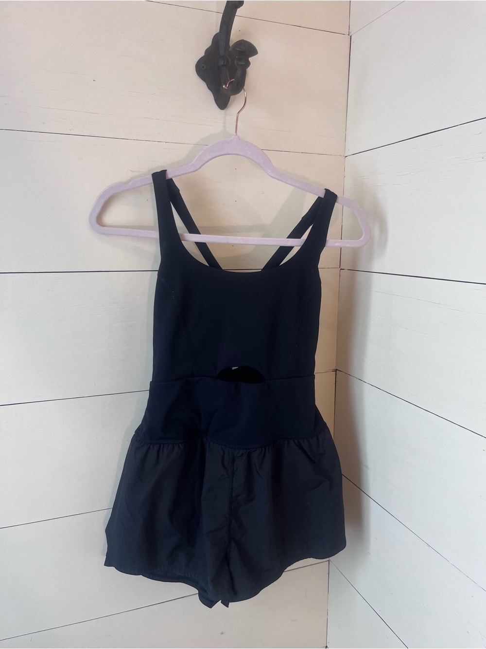 Free People Black Sleeveless Romper with Cutout